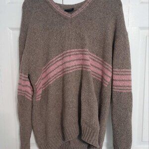 Oversized Pink and Gray Y2K Sweater size XL